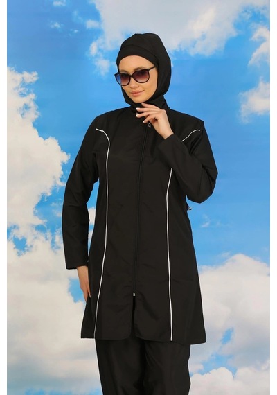 Najmaddin.com Beru Kadın Tam Tesettür Siyah Mayo