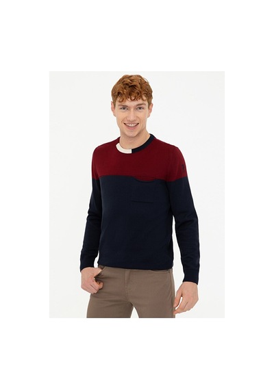 U.S. Polo Assn. Kanbera Bisiklet Yaka Slim Fit Desenli Erkek Kazak Çok Renkli