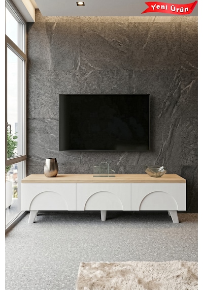 Eko Bohem Tv Ünitesi 150 Cm - Modern Tv Sehpası Beyaz