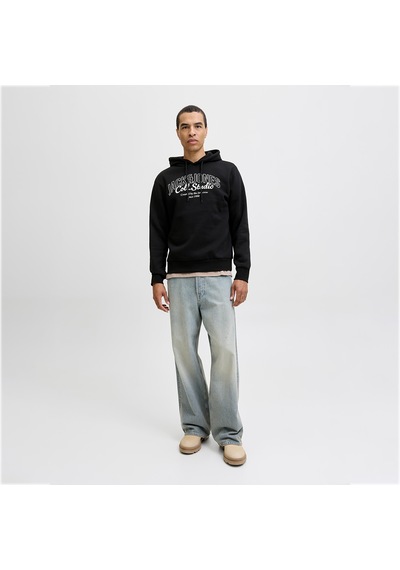 Jack & Jones Jack&jones Makoto Erkek Siyah Kapüşonlu Sweatshirt Siyah