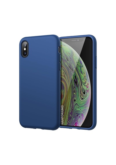 Apple İphone Xs Max Uyumlu Silikon Kılıf Pastel Renk Tonu Kamera Korumalı Esnek Kapak Lacivert