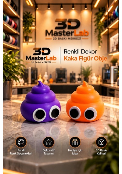 Renkli Sevimli Kaka Figürü Dekoratif Obje Süs