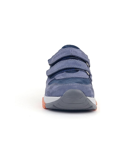 Rakerplus Hakiki Deri Mavi Süet Taba Çocuk Cırtlı Sneakers Spor Ayakkabı Mavi