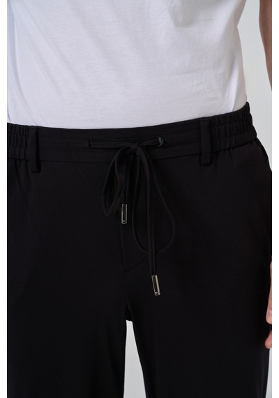 Morven Erkek Siyah Örme Trend İpli Slim Fit Jogger Pantolon 26ms003004001 Siyah