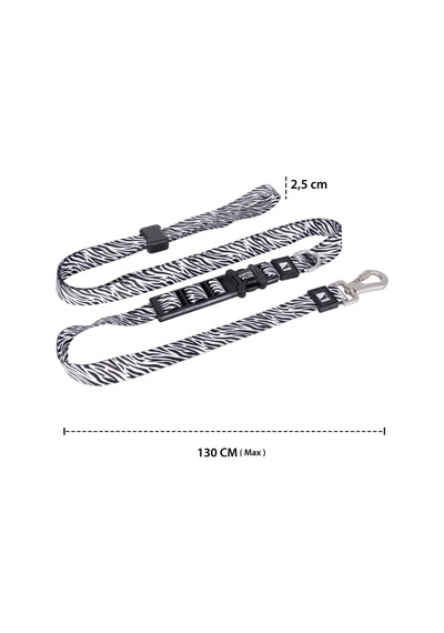 Patterned Recycled Hands Free Leash Pembe - Pudra