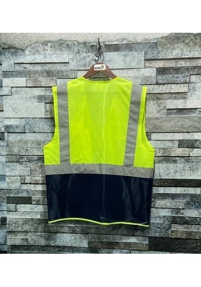 Mühendis Tipi Reflektörlü Çift Renk İkaz Yeleği Sarı-lacivert Diğer