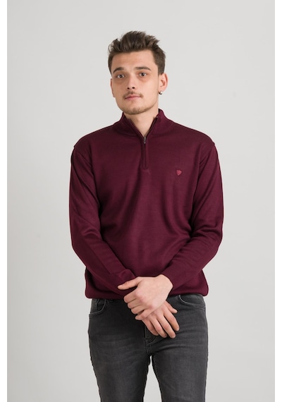 Regular Fit Yarım Balıkçı Fermuarlı Akrilik Viskon Karışımlı Erkek Triko Kazak 001
