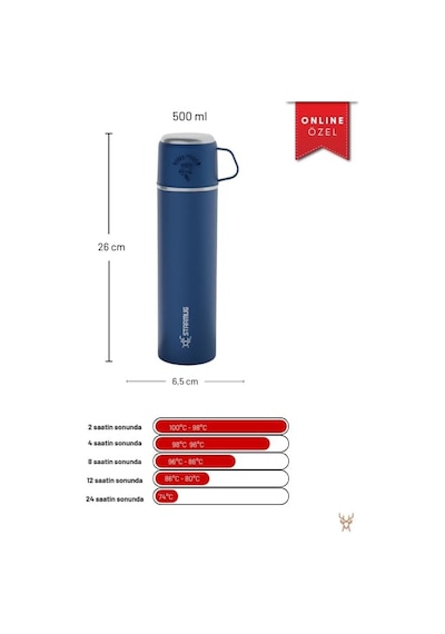 Trailmate Serisi Bardaklı 500 Ml Çelik Termos Acı Kahverengi 80914953