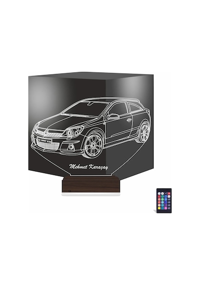 Luvivia Opel Astra Araba Kişiye Özel 3d Lamba - Masa Gece Lambası Şeffaf