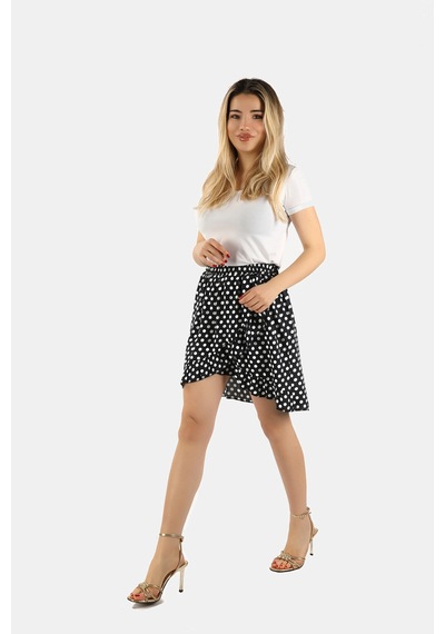 Balins Kadın Puantiyeli Lacivert Etek Lacivert-P