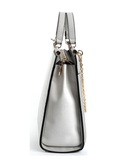 Silver Polo Sp1166 Kadın El Çantası Logolu Beyaz-a.gri