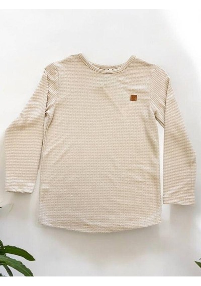 Nanica Kids Erkek Çocuk İnce Yumuşak Dokulu Uzun Kollu T-shirt-14646 Bej