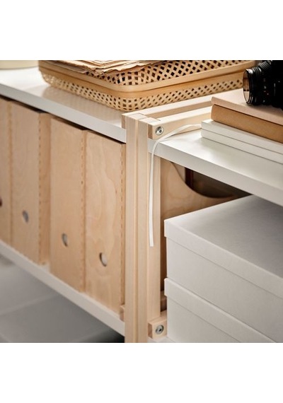 Ikea Ekenabben Açık Raf Ünitesi, Beyaz-titrek Kavak, 70x34x154 Cm