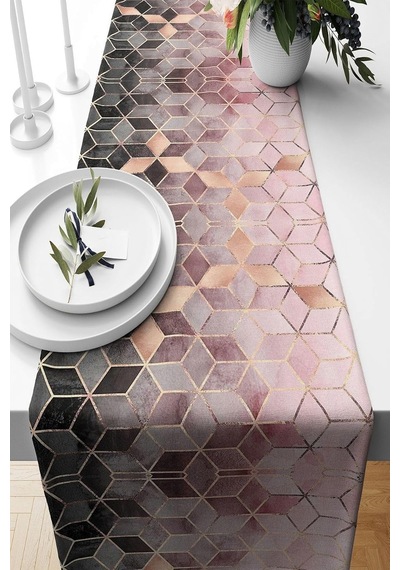 Pelangi Mozaik Desenli Leke Tutmaz Kumaş Salon Mutfak Masa Değişik Ranır Modelleri Runner, Gri-pembe-gold 40 X 140 Çok Renkli Pelangi Mozaik Desenli Leke Tutmaz Kumaş Salon Mutfak Masa Değişik Ranır Modelleri Runner, Gri-pembe-gold 40 X 140 Çok Renkli