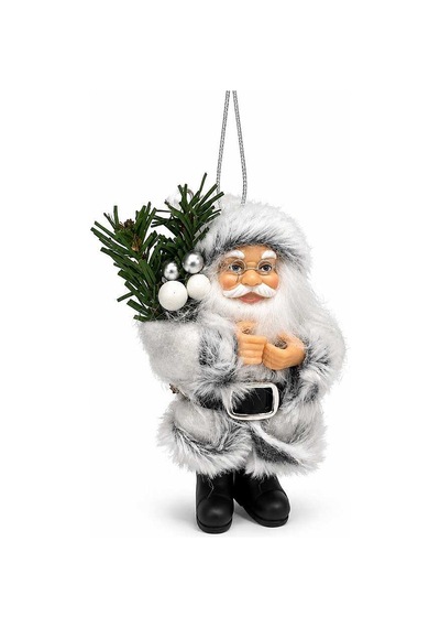 Yılbaşı Ağacı Süsü Beyaz Noel Baba 13 Cm Diğer