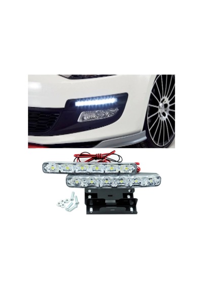 6 Ledli Gündüz Farı Gündüz Ledi Drl Led Lamba 18W Su Geçirmez