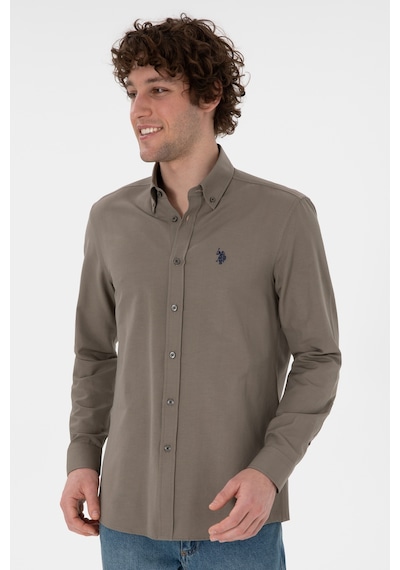 U.s. Polo Assn. Erkek Vizon Gömlek Basic 50306338-vr052 Vizon