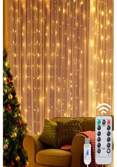 Technojet 3X2 Metre 200 Ledli Peri Telli Perde Led Işık Kumandalı