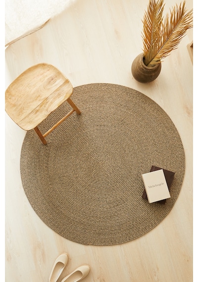 Ocean Home Textile Siyah Kırçıllı Jüt Halı Kilim 120 CM