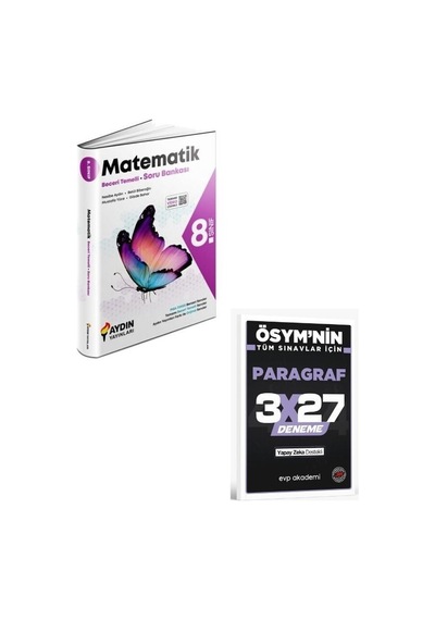 Aydın 2027 8. Sınıf Matematik Beceri Temelli Soru Bankası+ Evp Akademi Paragraf