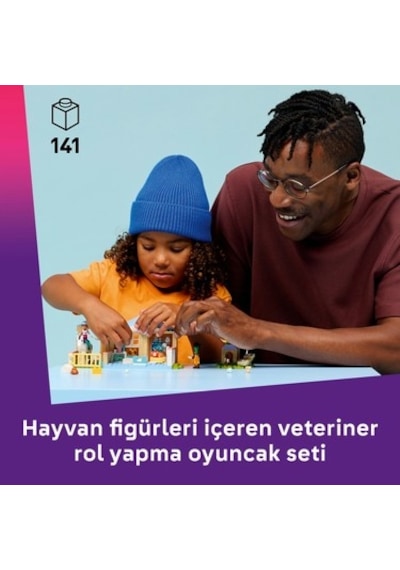 Veteriner Kliniği Temalı Mini Bebek Seti İle Hayvan Bakımı