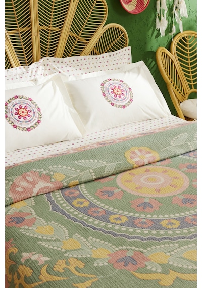 Karaca Home Luneor %100 Pamuk Nish Set Çift Kişilik Pike Takımı Multicolour Çok Renkli