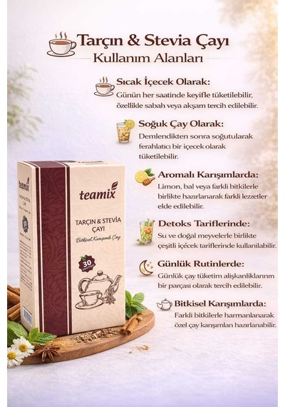 Tarçın Stevia Çayı 60 Gr 30 Süzen Poset