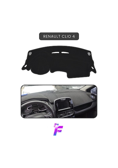 Renault Clio 4 Uyumlu Torpido Örtüsü Araca Özel Üretim Kolay Montaj Torpido Kılıf Koruma A30