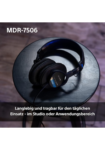 Sony Mdr-7506 Arkası Kapalı Kablolu Stüdyo Monitör Kulaklıkları 10hz-20khz 63 Ohm Hafif Katlanabilir Tasarım 227g Stüdyo Kayıt Ve Miksleme İçin İdeal Siyah Taşıma Çantasıyla