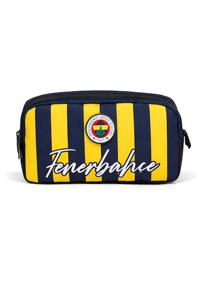 Fenerbahçe Lisanslı Klasik Çubuklu Kalemlik - Çift Bölmeli Sarı Lacivert Spor Kalem Çantası Sarı - Lacivert