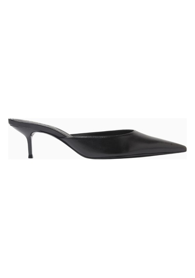 Schutz 63mm Topuklu Deri Point-toe Mules, Şık Ve Konforlu Günlük Tasarım Siyah