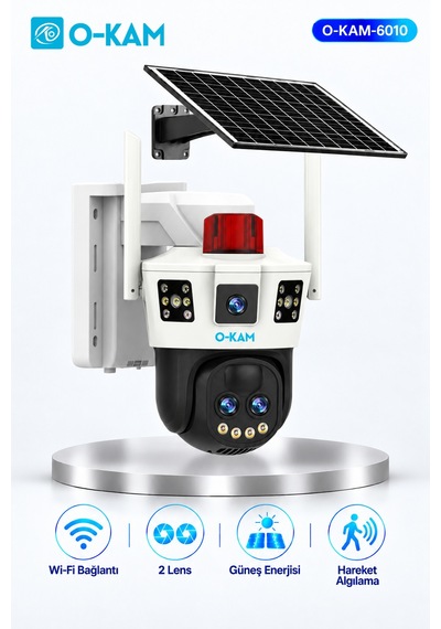 O-kam Ok-6010 Güneş Panelli Wi-fi Güvenlik Kamerası
