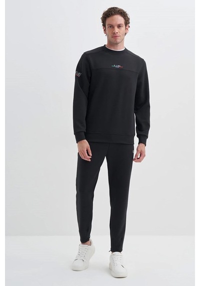 Cazador 52380 Erkek Bisiklet Yaka Sweatshirt Siyah