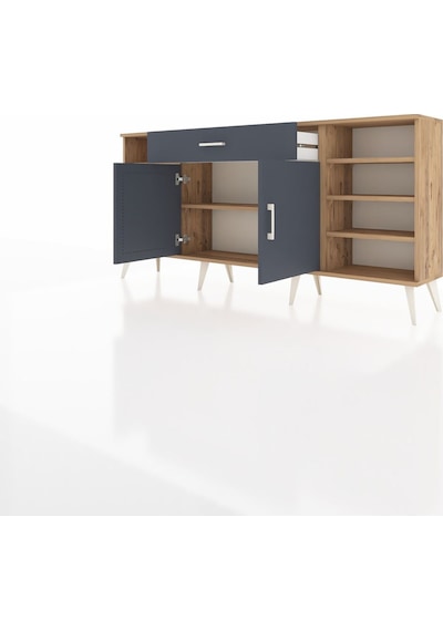 Arges Konsol 7 Raflı Tek Çekmeceli 2 Kapaklı 176x30x83 Çam-antrasit/antrasit Antrasit/antrasit Arges Konsol 7 Raflı Tek Çekmeceli 2 Kapaklı 176x30x83 Çam-antrasit/antrasit Antrasit/antrasit