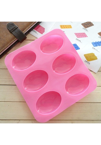 6 Yuvalar 3d Oval Şekar Silikon Sabun Kalıp El Yapımı Jöle Maker Kek Kalıp Aracı Çok Renkli