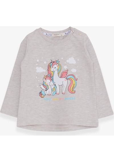 Breeze Kız Çocuk Sweatshirt Sevimli Unicorn Baskılı 1-4 Yaş, Bej Melanj-bej Melanj Bej Melanj Breeze Kız Çocuk Sweatshirt Sevimli Unicorn Baskılı 1-4 Yaş, Bej Melanj-bej Melanj Bej Melanj
