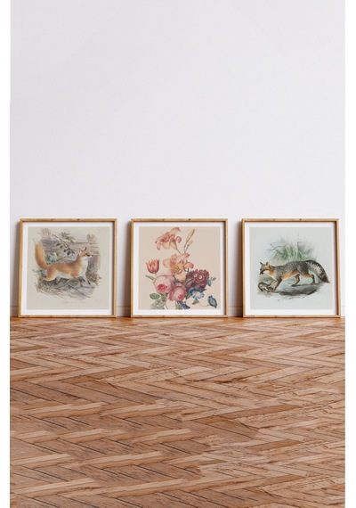 Ahşap Çerçeveli Mdf Kare Tablo Seti Salon Ve Oturma Odası Için Kr4001 32 X 32