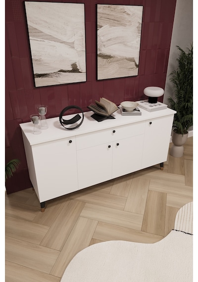 Asra Trend Lüks Konsol Tv Ünitesi %100 Mdf Salon Ve Yemek Odası Ünitesi Knsl03 Beyaz