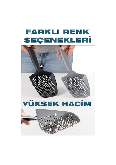 2'li Küçük Delikli Kedi Kumu Eleme Küreği, Ince Dar Aralıklı Pet Tuvalet Temizleme Eleği Süzgeç