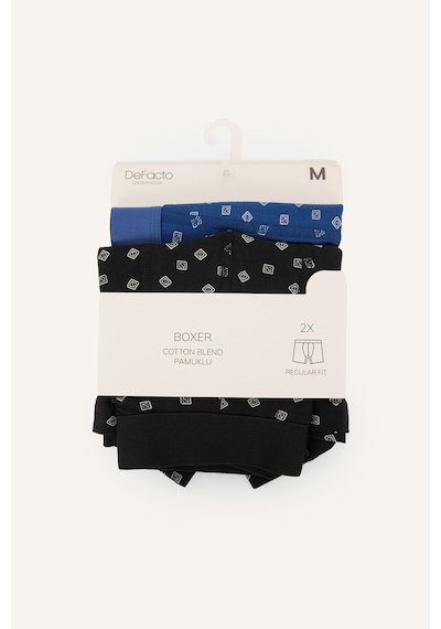 Defacto Regular Fıt Beli Lastikli 2li Boxer I4024ax26aunv30 Lacivert-nv30