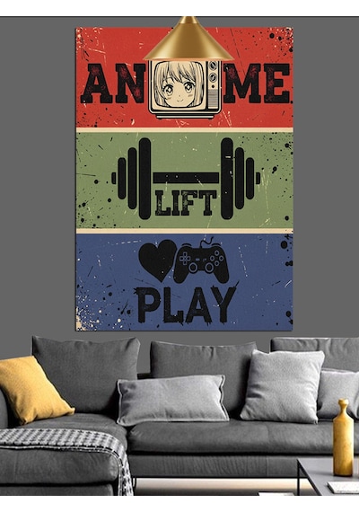 Spor Motivasyonel Poster Metin Dekoratif Kanvas - Mdf Ahşap Tablo