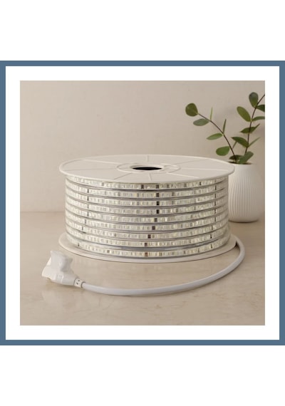 Buradabulabilirsin Dış Mekan 220v Şerit Led 120led 100m 3000k / Günışık Bbz Çok Renkli