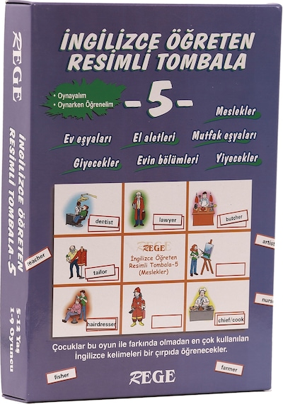 İngilizce Öğreten Resimli Tombala 5