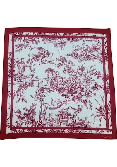 Vintage Desenli Fular Estascarf Renkli