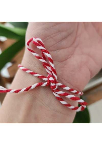 Bileklik İp Beyaz Kırmızı Şans Bilekliği İpi 2 Mm 200 Gr Kırmızı