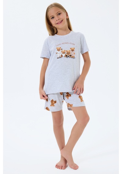 Rolypoly Kız Çocuk Gri Şort Takım Gri