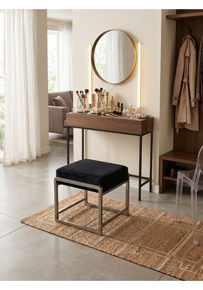 Pure Gri Ayaklı Babyface Puf 50x40x45 Cm - Modern Bench Siyah