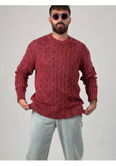Cocopelli Bordo Triko Erkek Sweatshirt Coc1025 Bordo