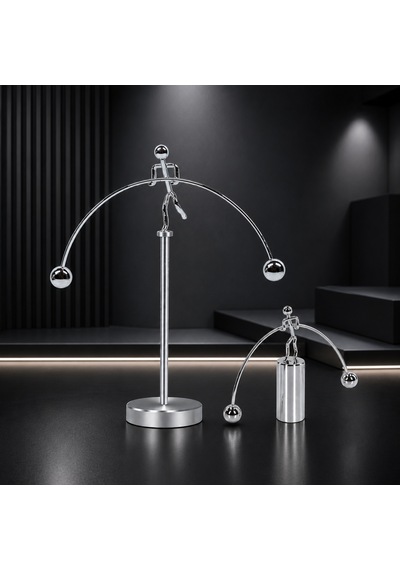 Yüksek Kalite 2 Pcs Dynamic Balancing İnstrument 2 Adet Metal Denge Adam Dekor Obje Yılbaşı Hediyesi
