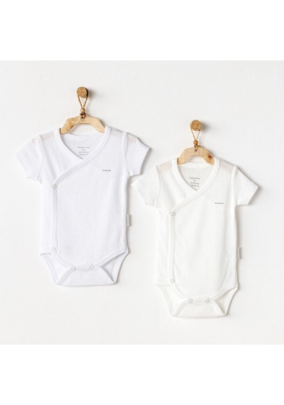 Andywawa Bebek Zıbın Body 2 Parça Ac25555 Ekru - Beyaz